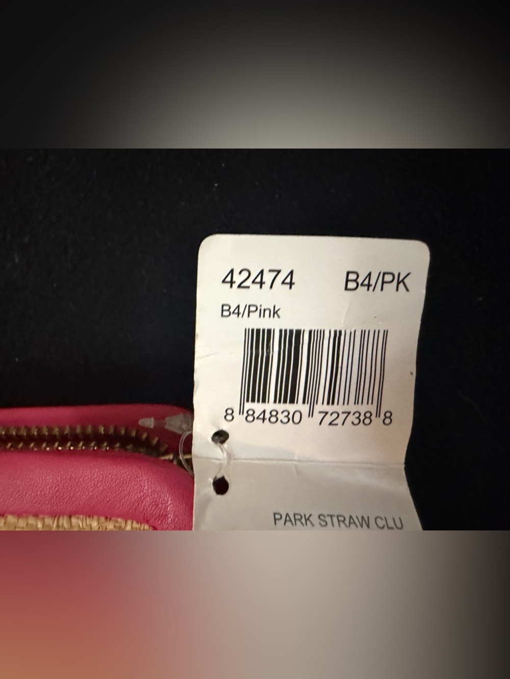 NWT COACH Pink leather Trim Straw Wristlet clutch bag - Picture 6 of 6